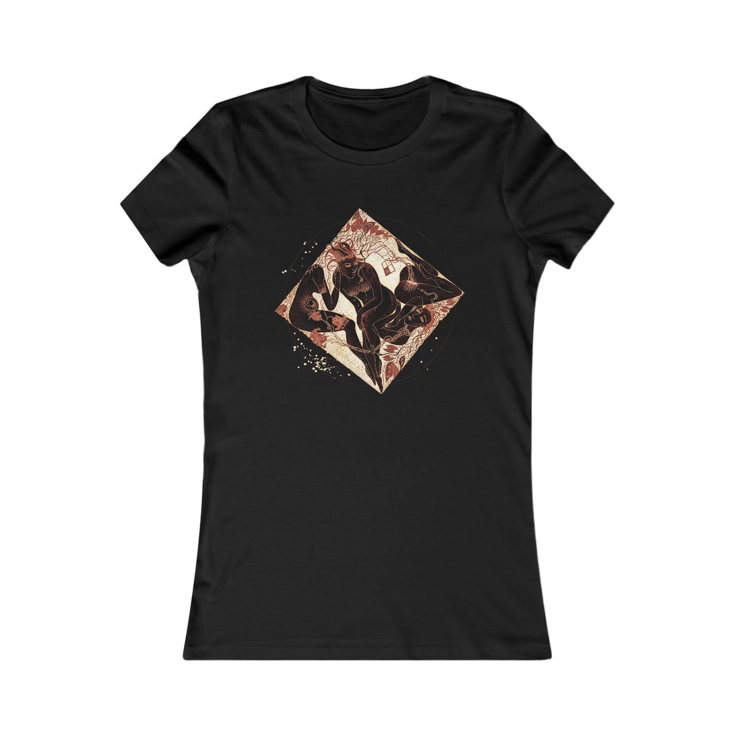 Women's Special Edition "Saudade" Slim Fit Black Orange Colors Tee