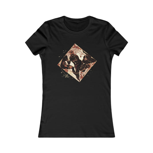 Women's Special Edition "Saudade" Slim Fit Black Orange Colors Tee