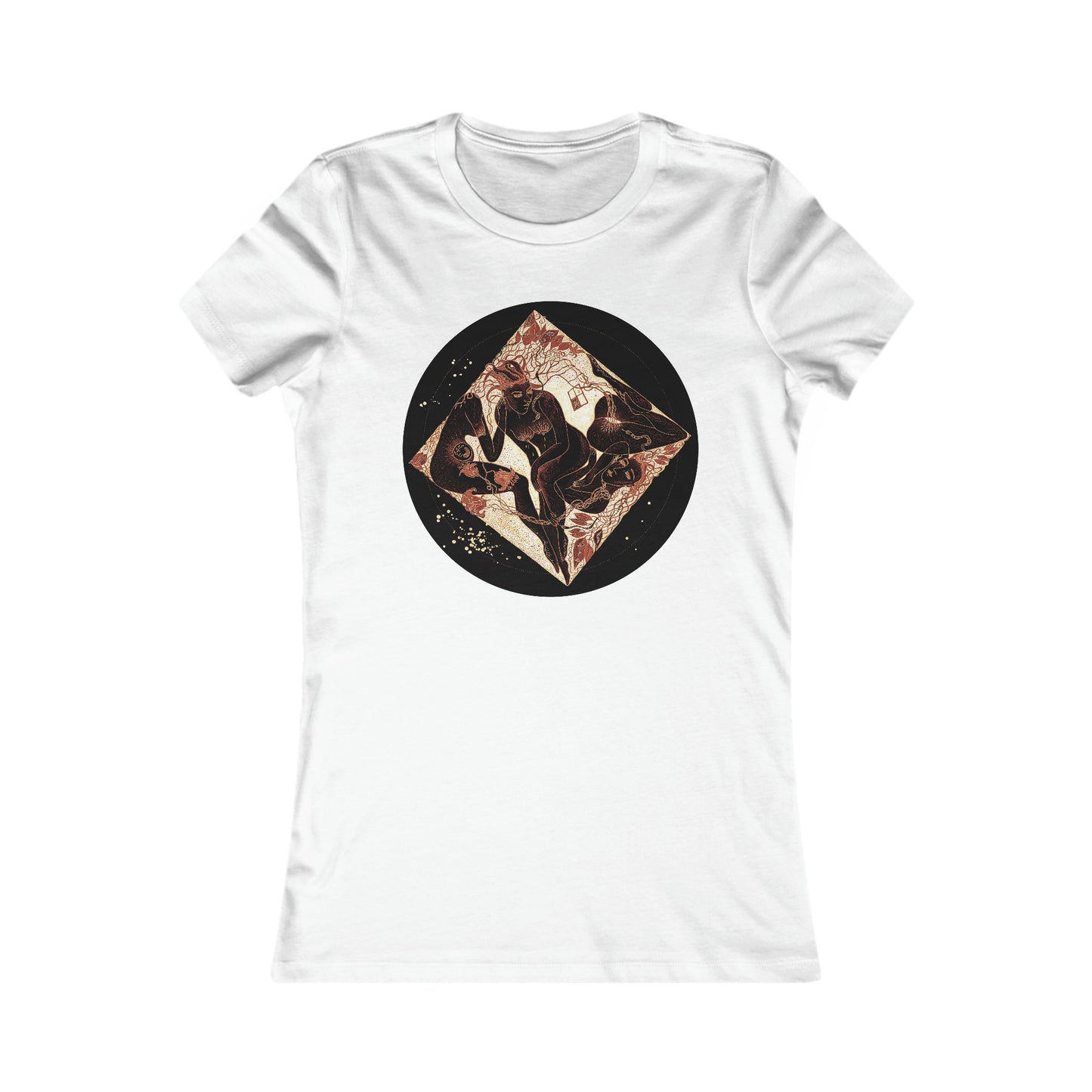 Women's Special Edition "Saudade" Slim Fit Black Orange Colors Tee