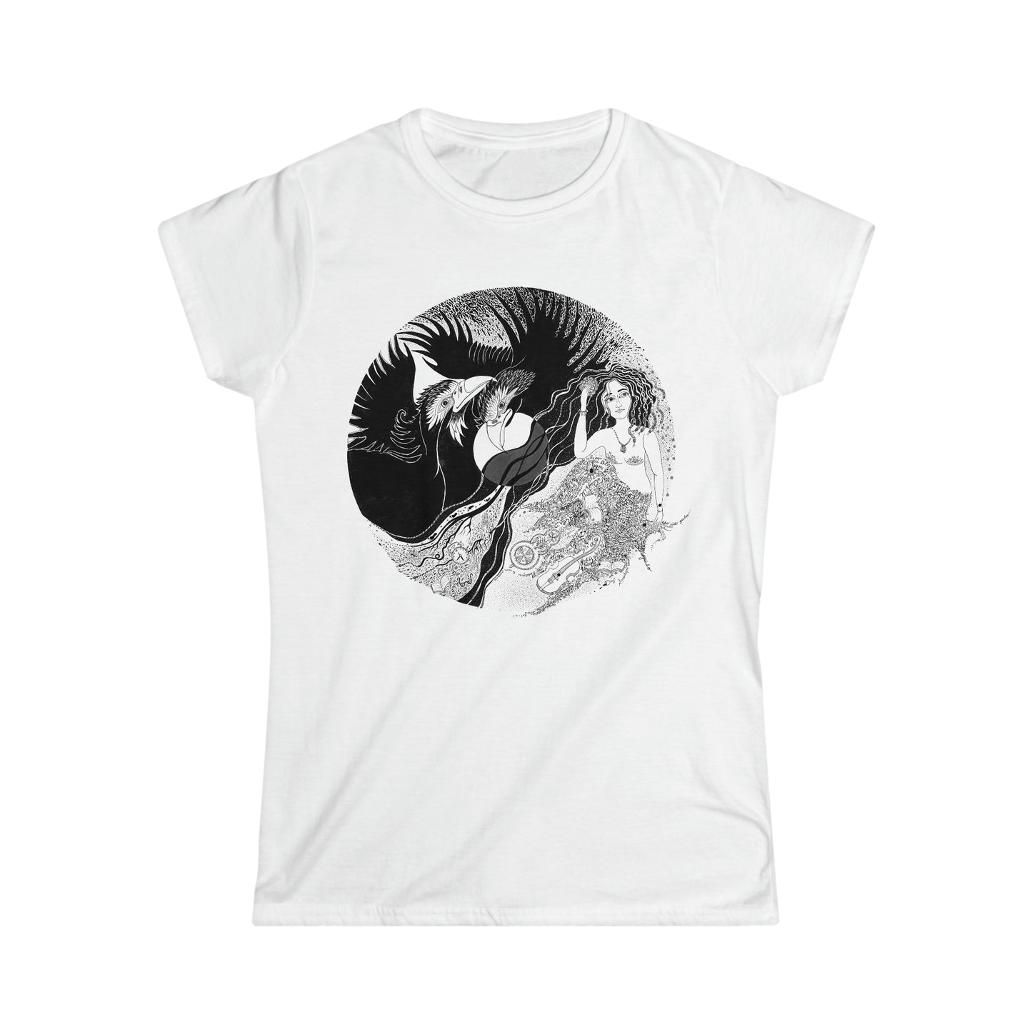 Art T Shirt (Magic Of Life) Semi Slim Fit White Black