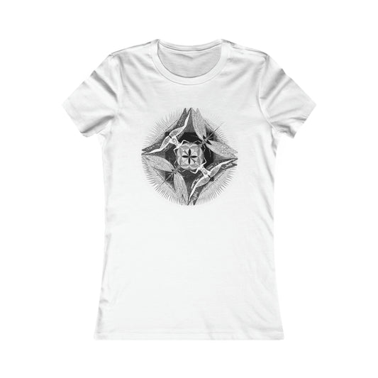 Women's Special Edition "DragonFly" Slim Fit White&Black White Tee
