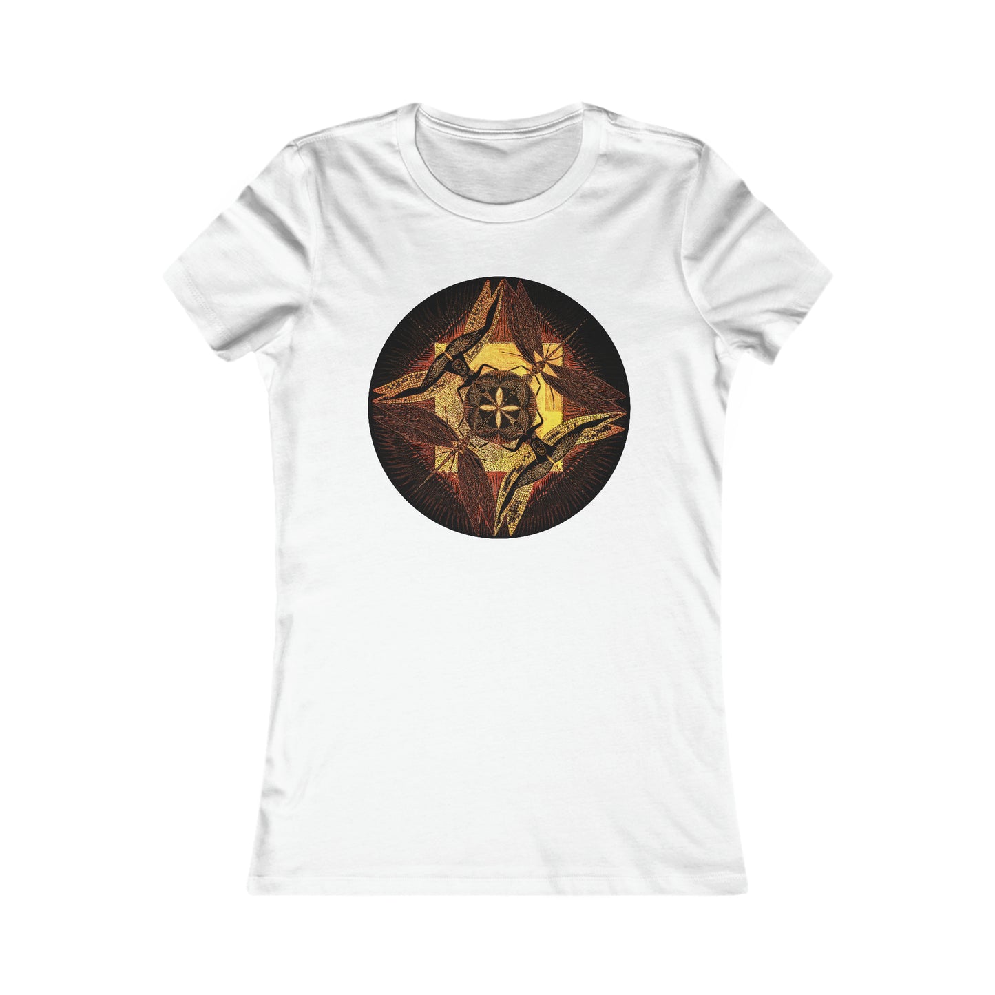 Women's Special Edition "DragonFly" Slim Fit Black Orange Colors Tee