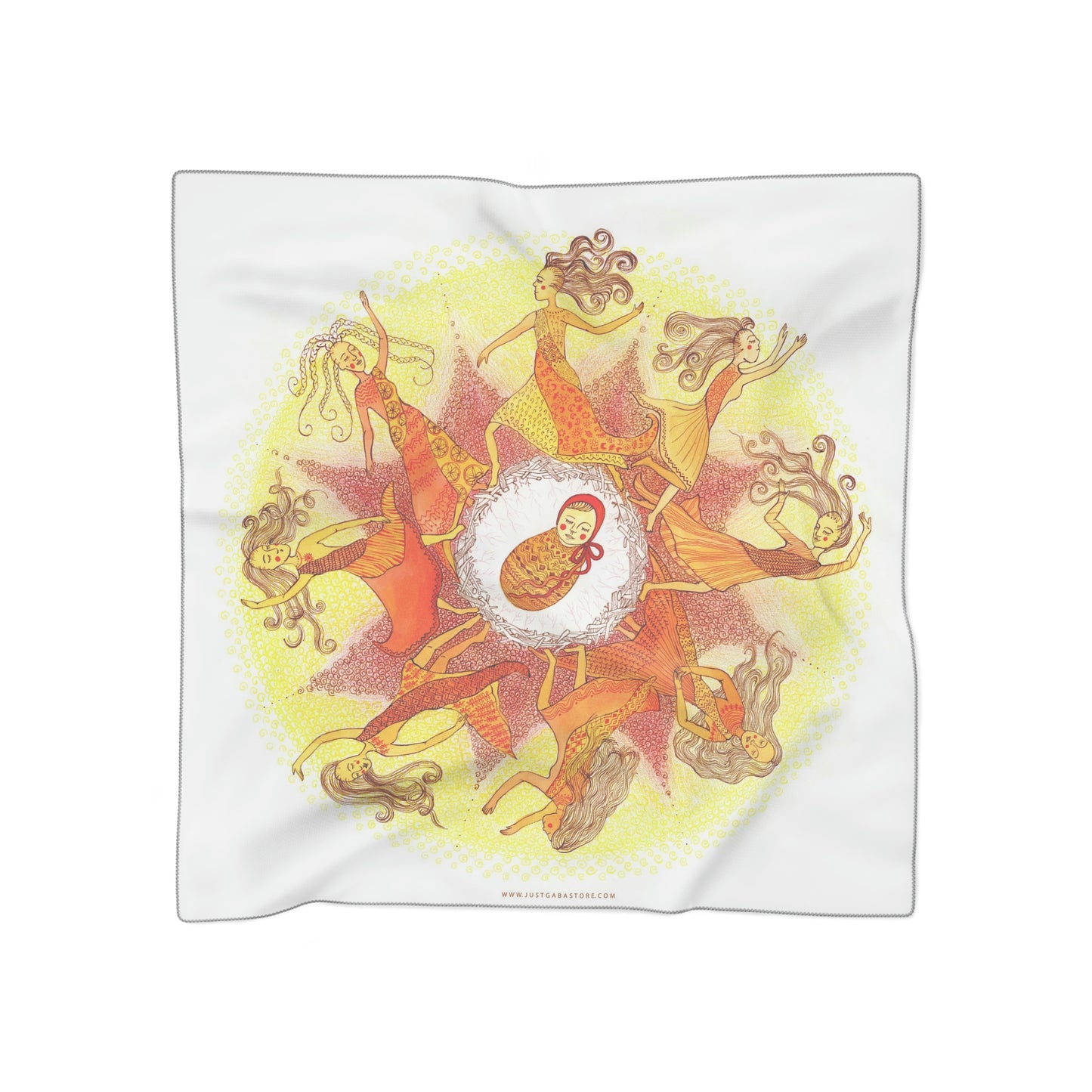 Art Poly Scarf (Dance) White
