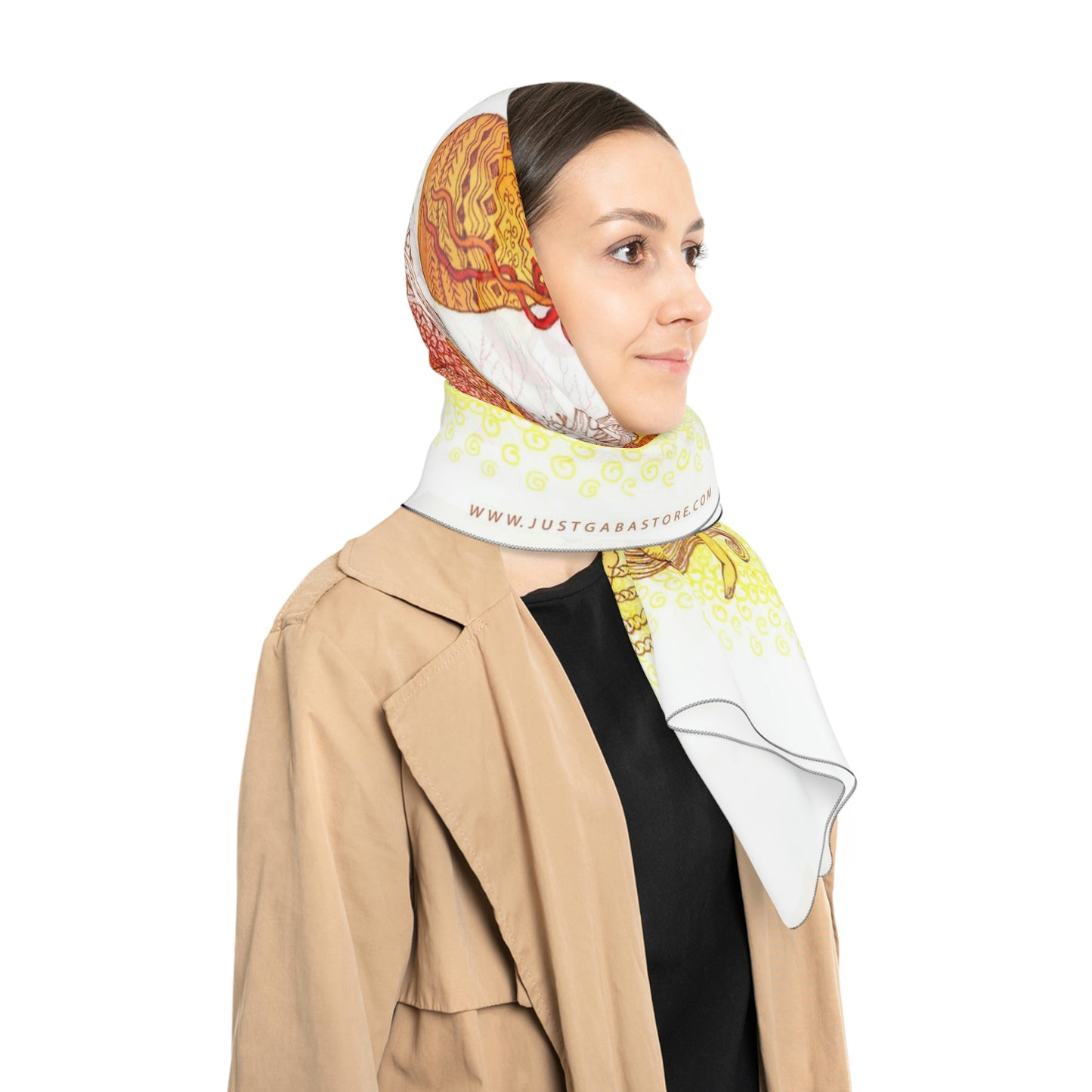 Art Poly Scarf (Dance) White