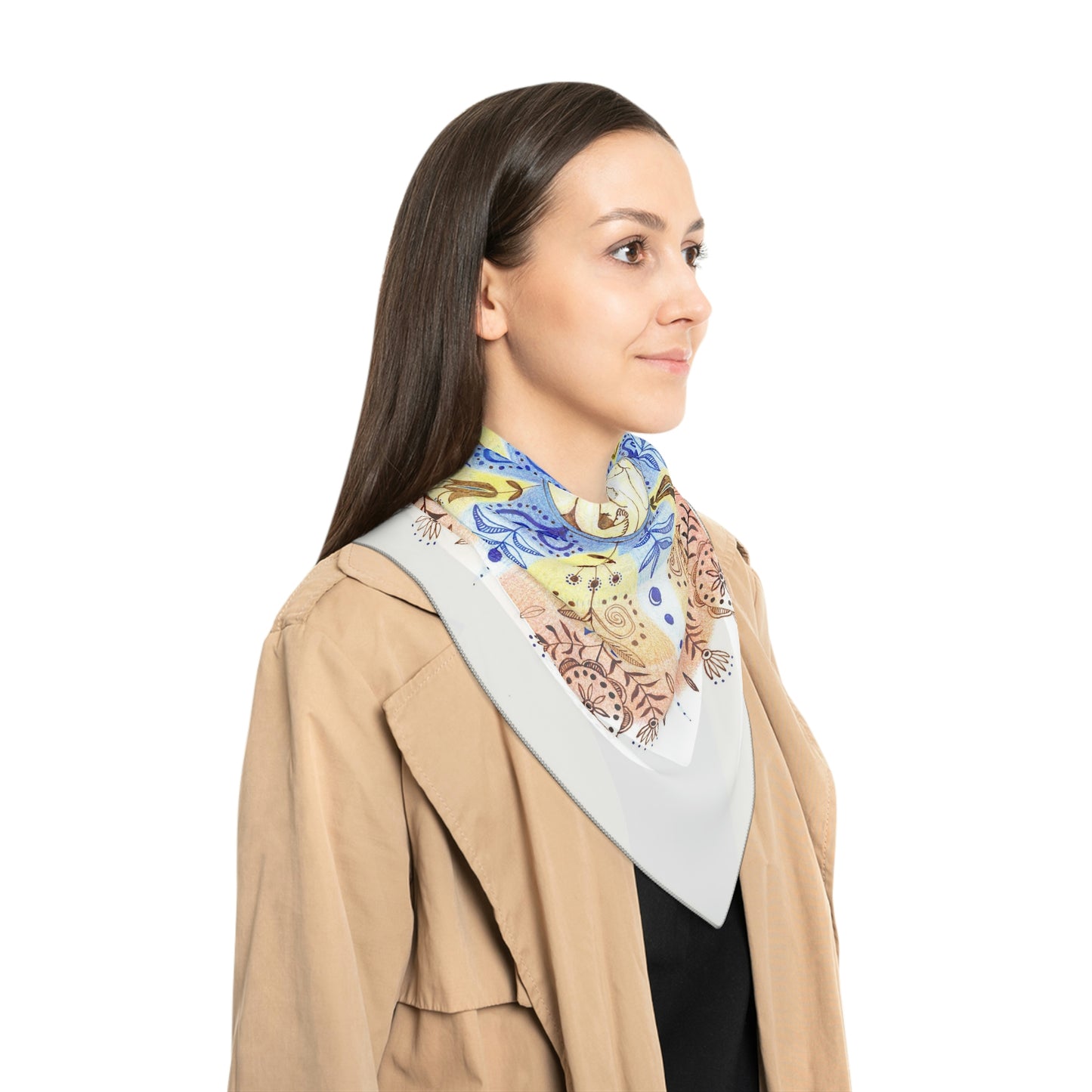 Art Poly Scarf (Childhood) White