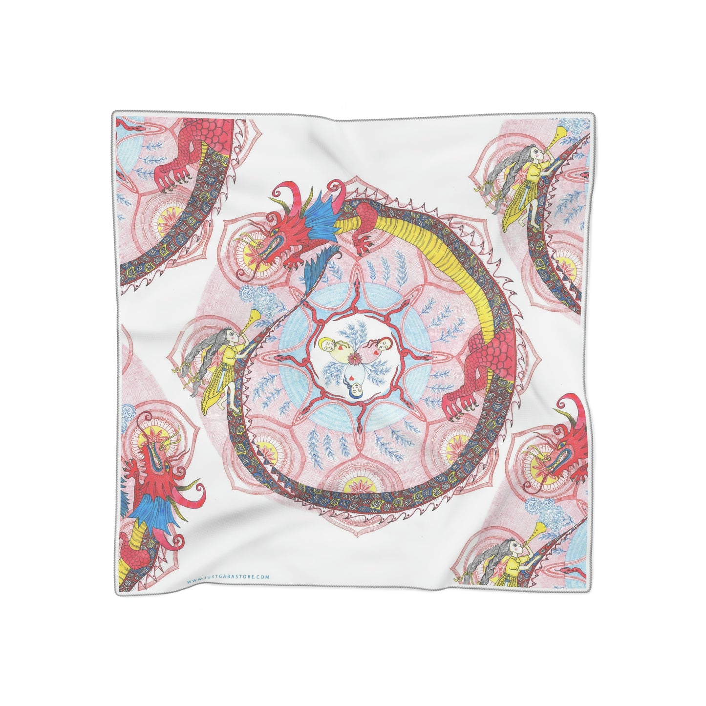 Art Poly Scarf (Fairytale) White