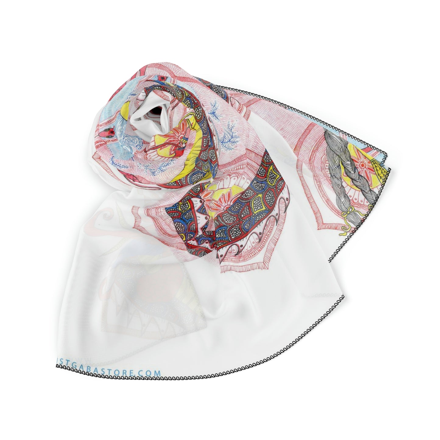 Art Poly Scarf (Fairytale) White