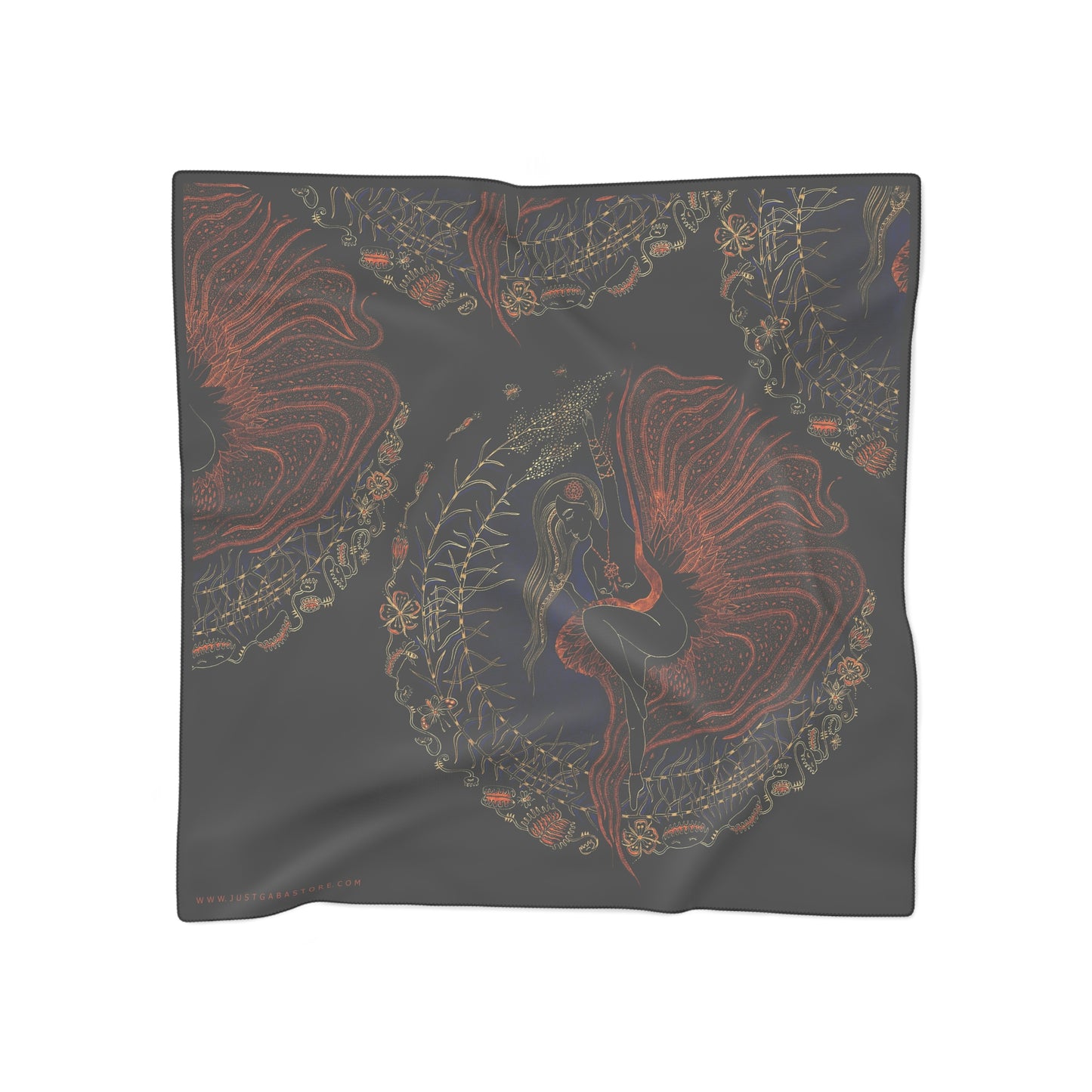Chinese Years Zodiac Sign Poly Scarf (Rooster)