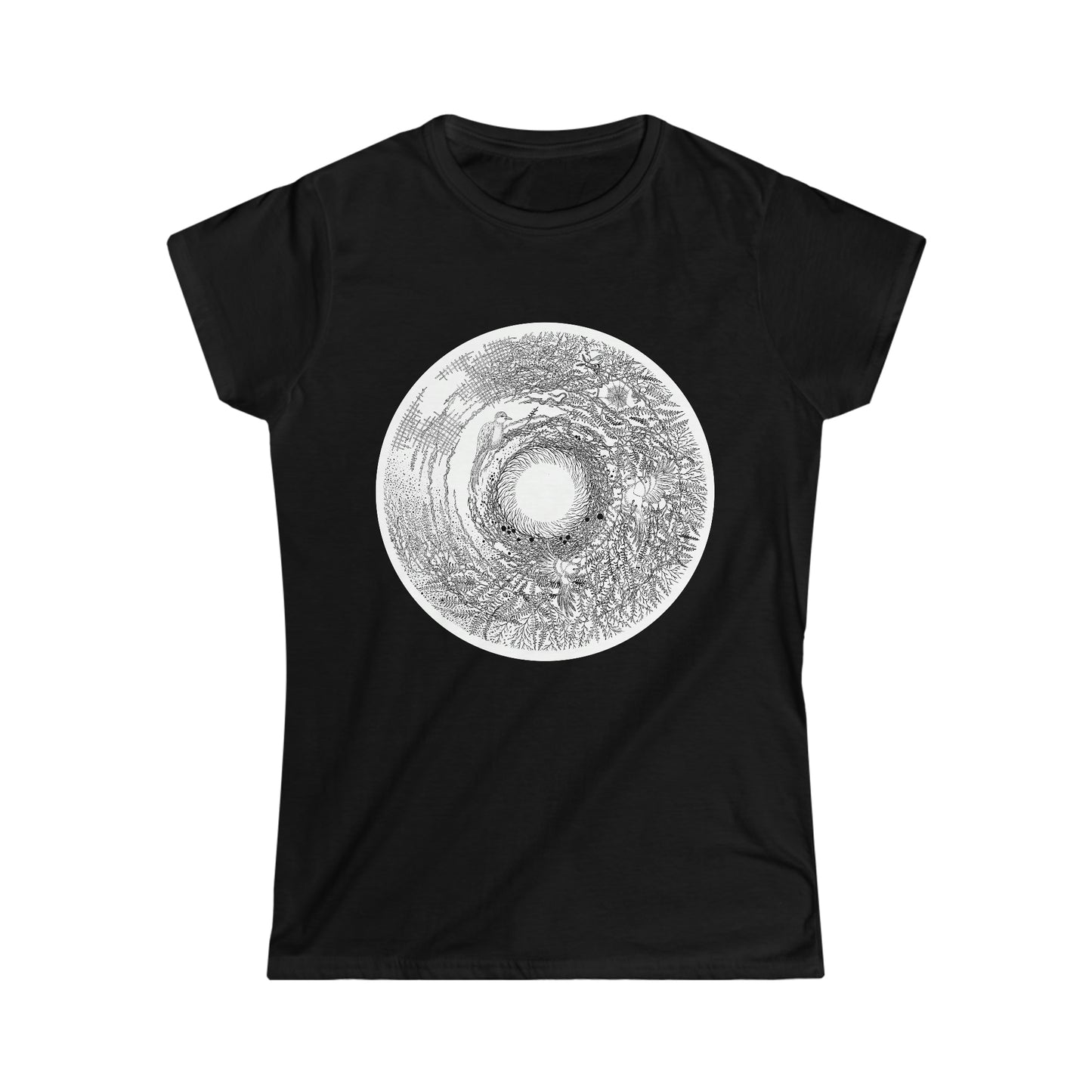 Art T Shirt (Birds) Semi Slim Fit White