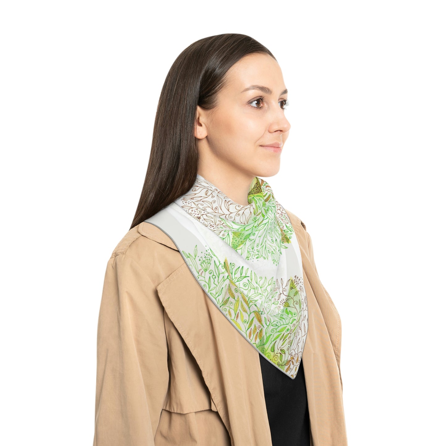 Art Poly Scarf (Longing) White