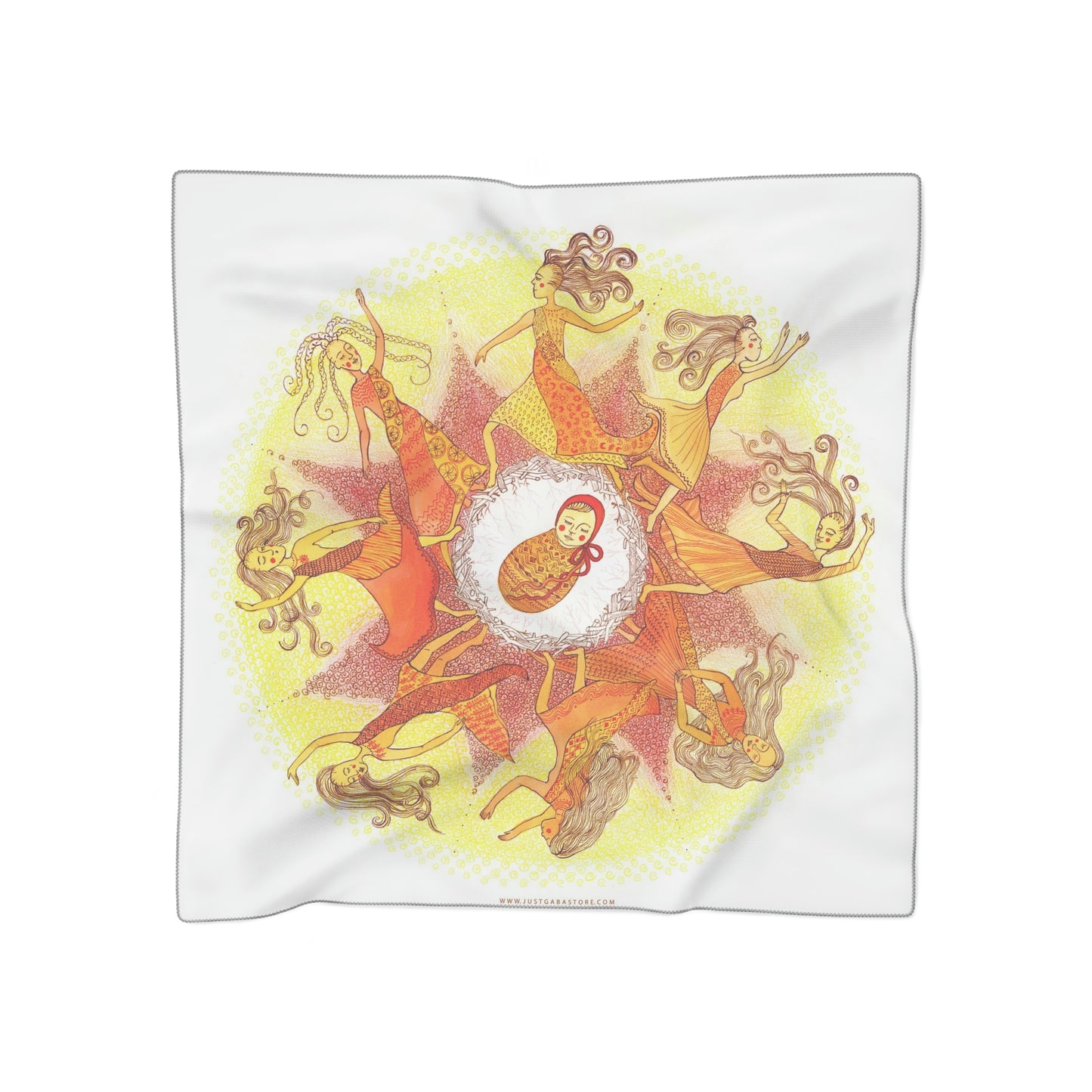 Art Poly Scarf (Dance) White