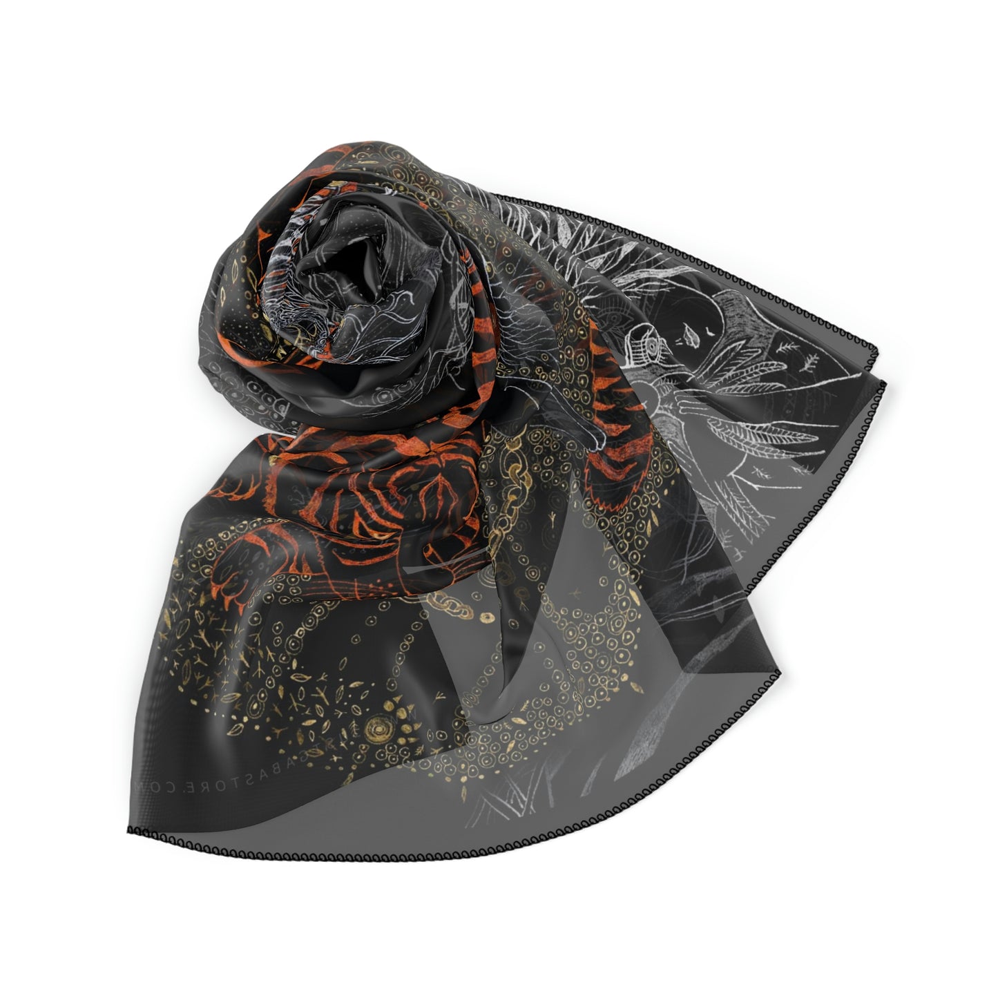 Chinese Years Zodiac Sign Poly Scarf (Tiger)