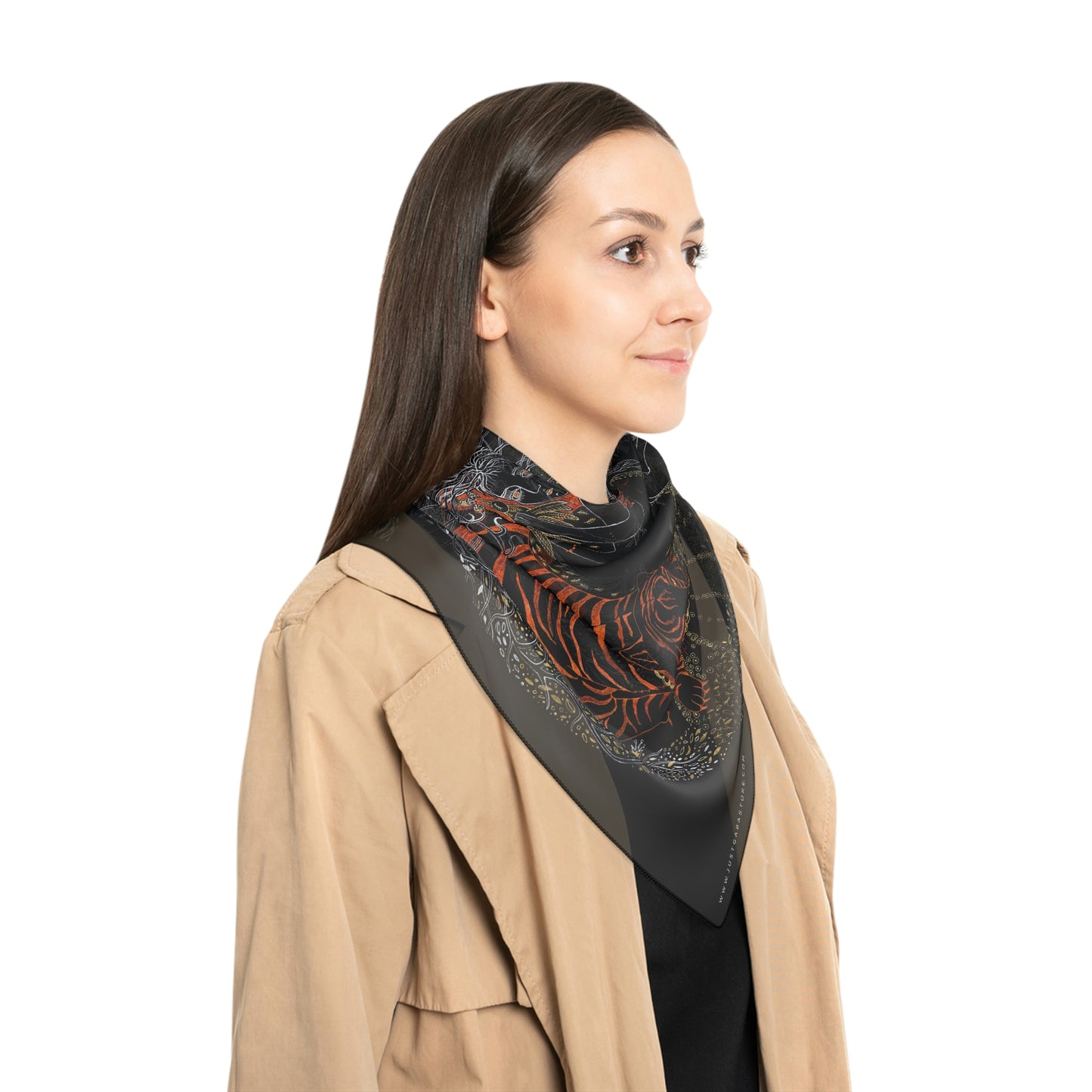 Chinese Years Zodiac Sign Poly Scarf (Tiger)