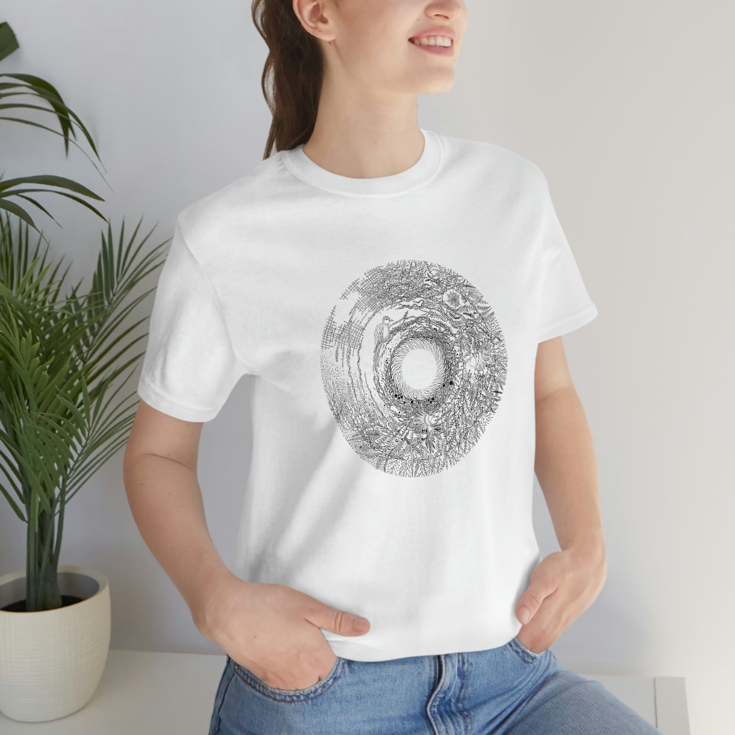 Art T Shirt (Birds) Unisex Regular Fit White
