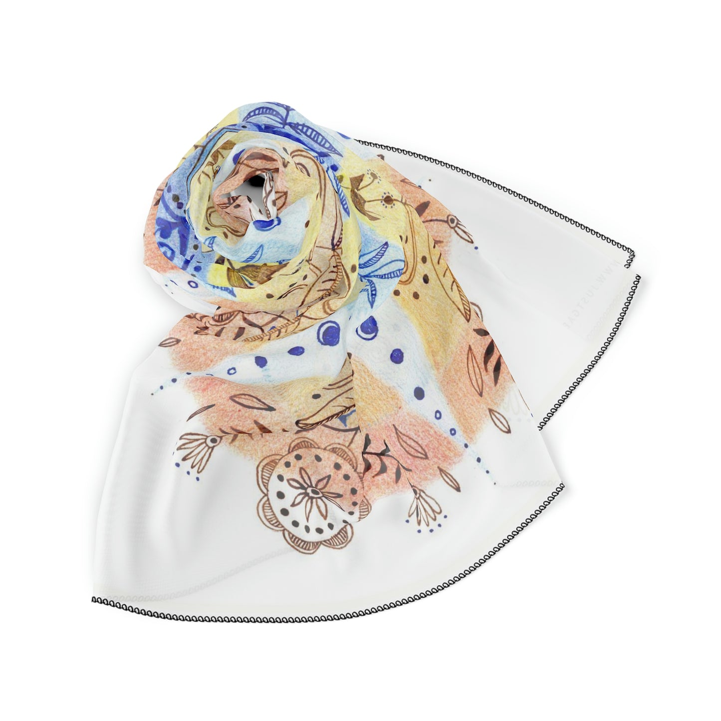 Art Poly Scarf (Childhood) White