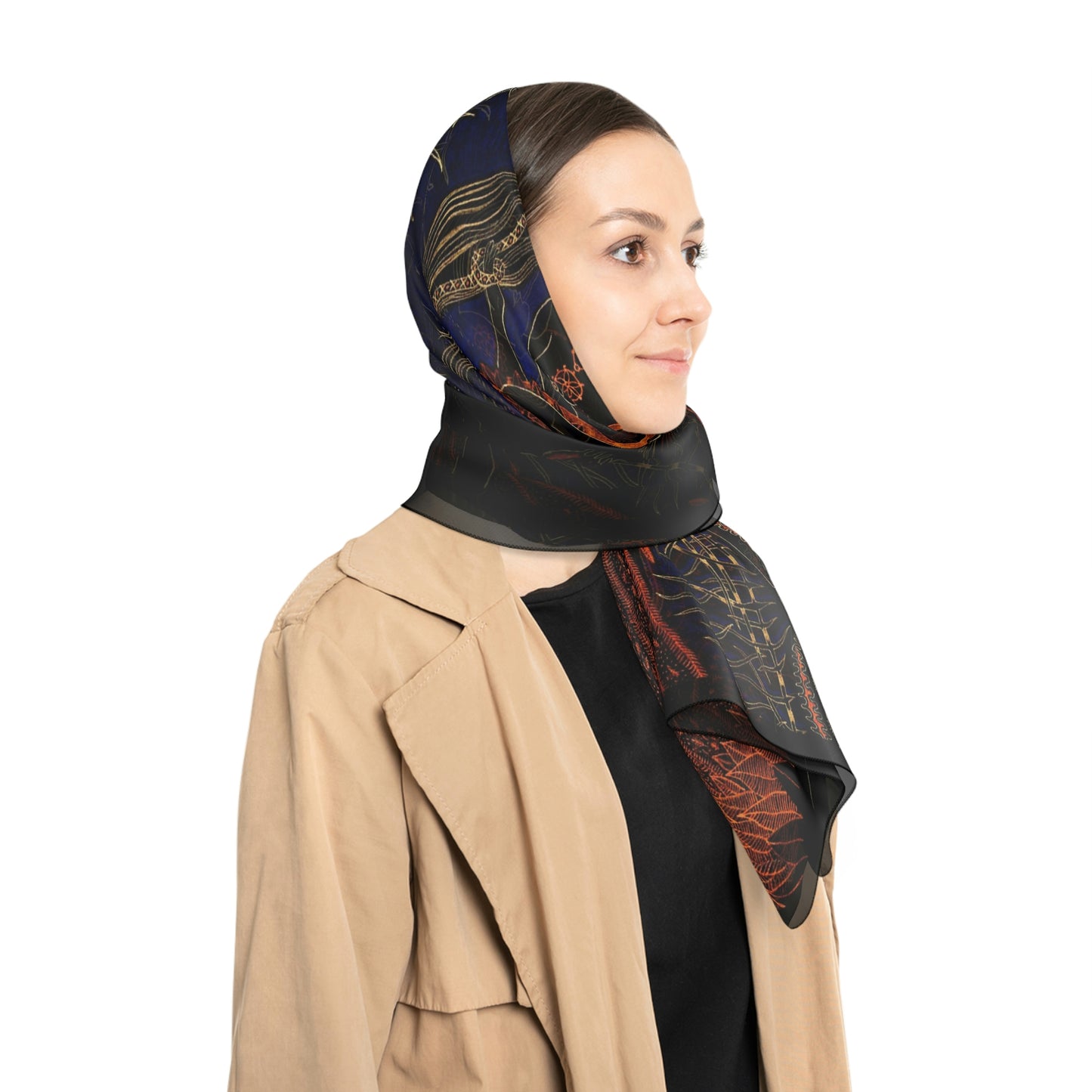 Chinese Years Zodiac Sign Poly Scarf (Rooster)