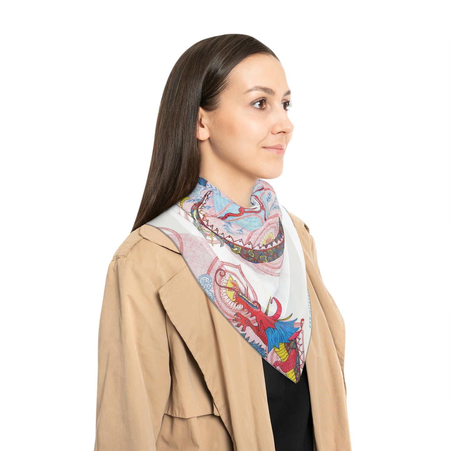 Art Poly Scarf (Fairytale) White