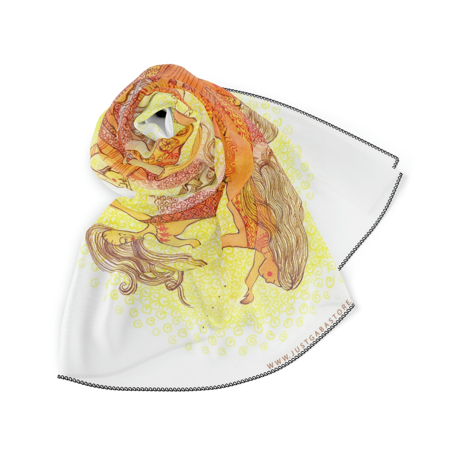 Art Poly Scarf (Dance) White
