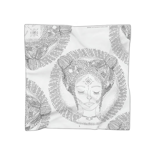 Chinese Years Zodiac Sign Poly Scarf (Rabbit) White