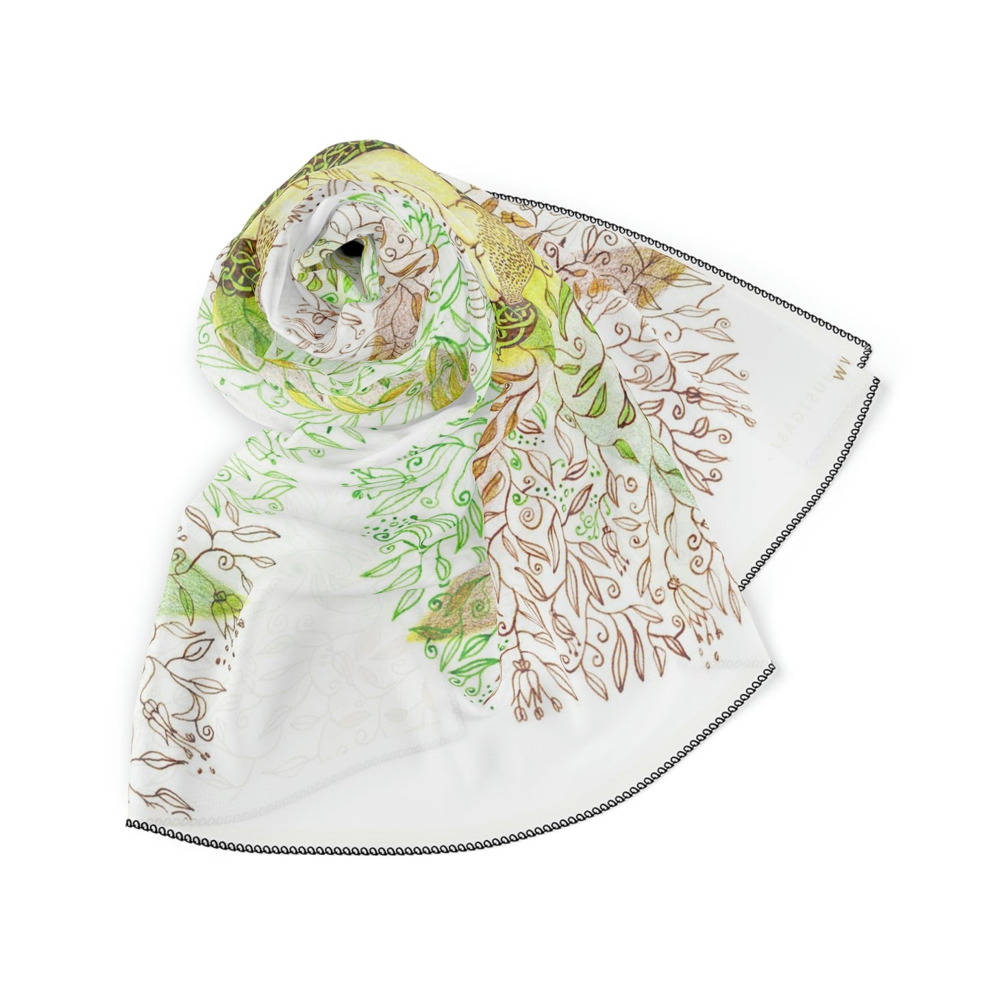 Art Poly Scarf (Longing) White