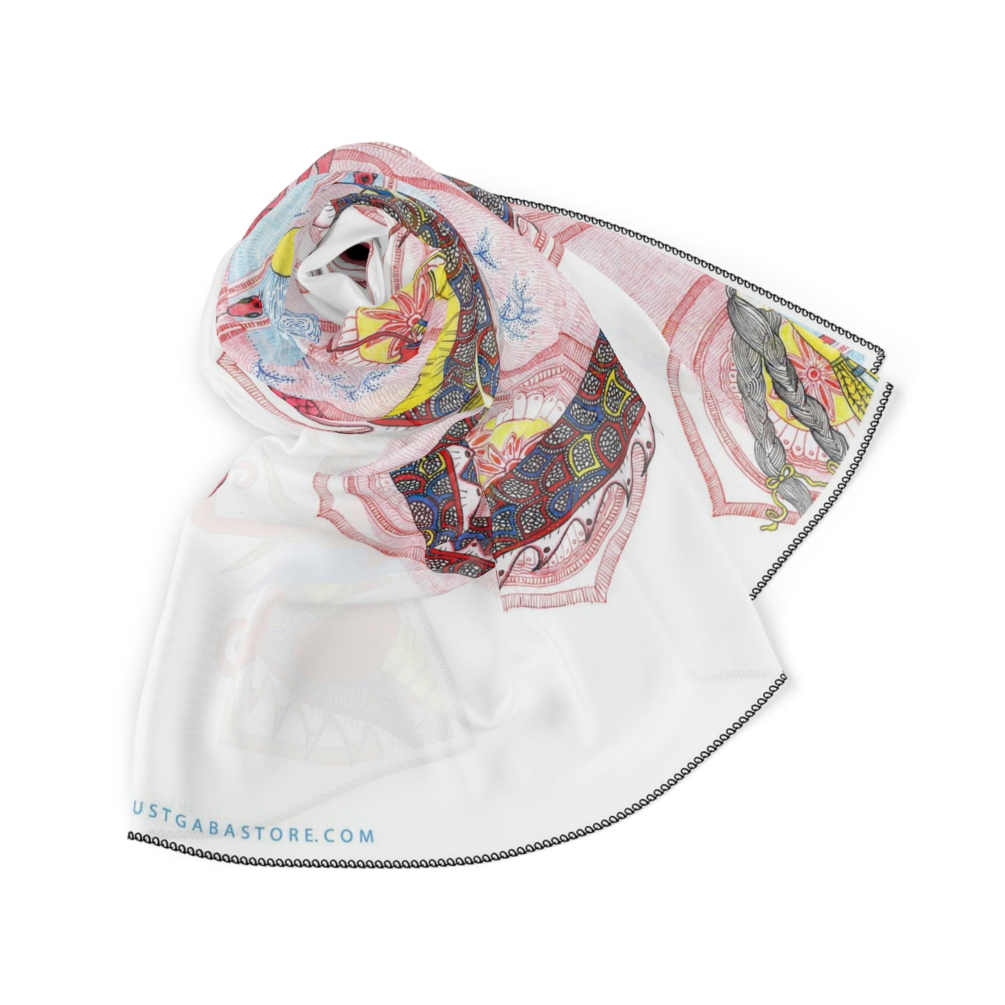 Art Poly Scarf (Fairytale) White