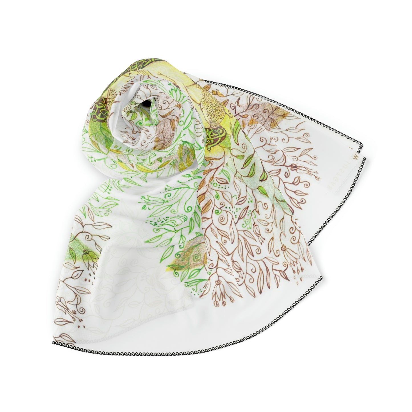 Art Poly Scarf (Longing) White