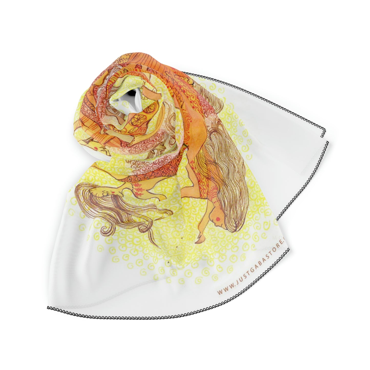 Art Poly Scarf (Dance) White