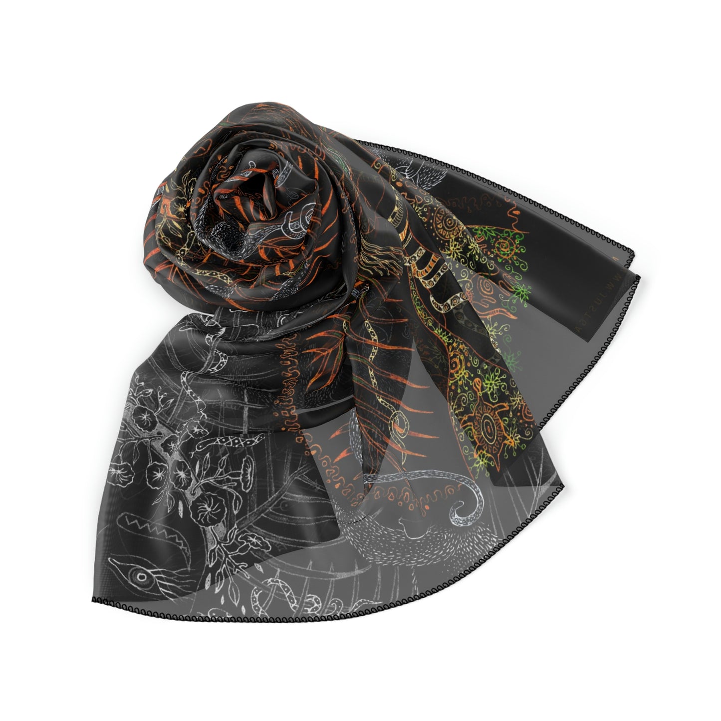Chinese Years Zodiac Sign Poly Scarf (Monkey)