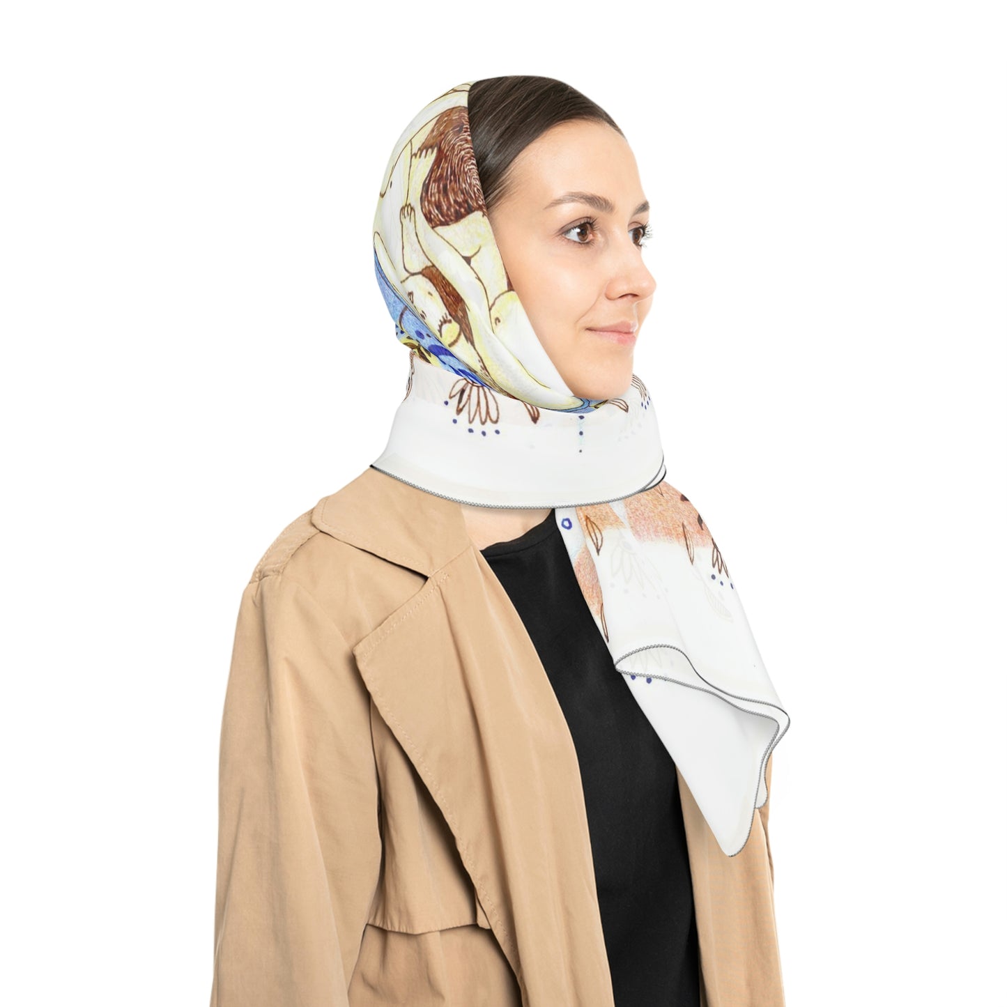 Art Poly Scarf (Childhood) White