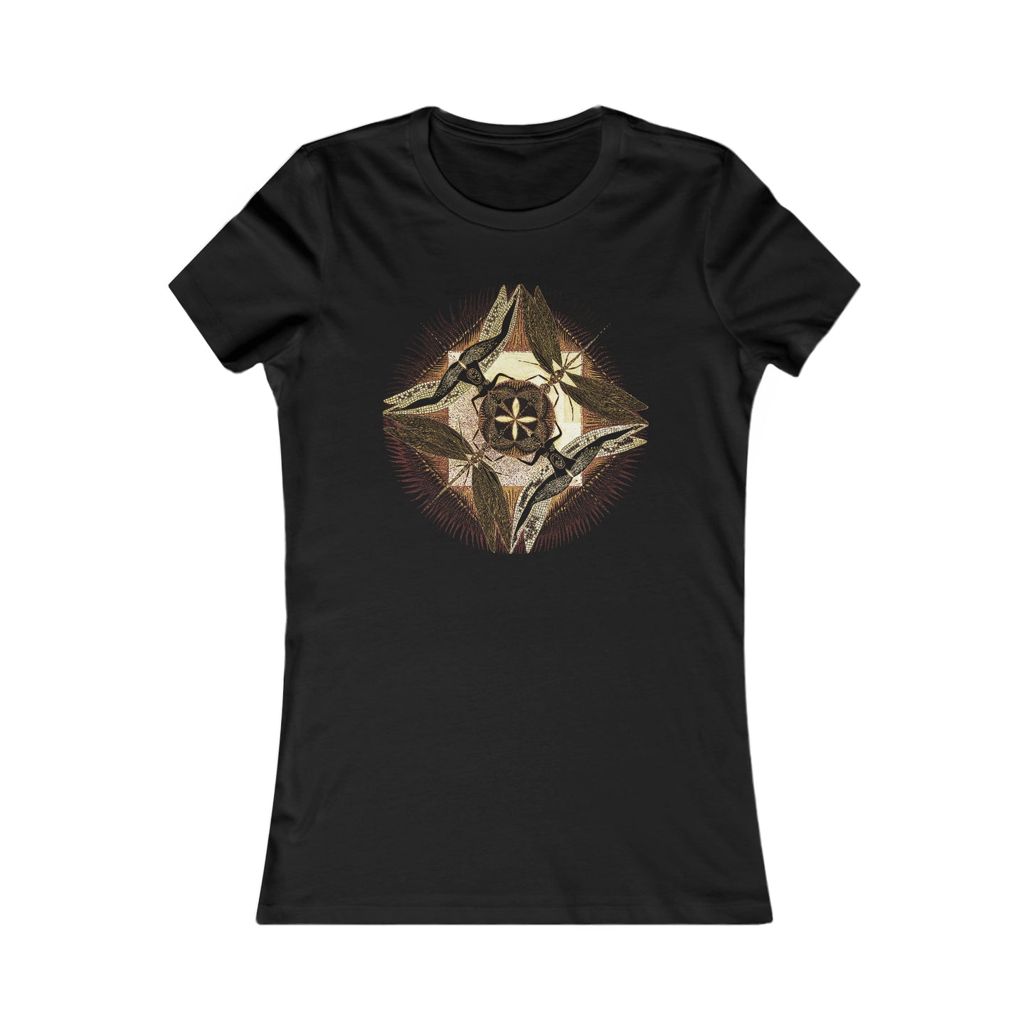 Women's Special Edition "DragonFly" Slim Fit Black Orange Colors Tee