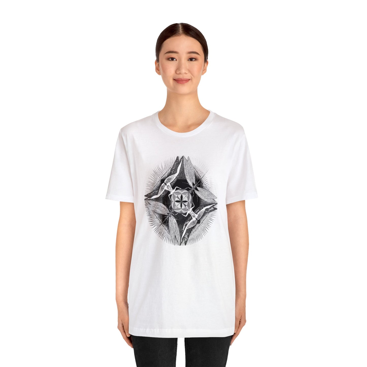 Special Edition "DragonFly" Man White & Black Tee