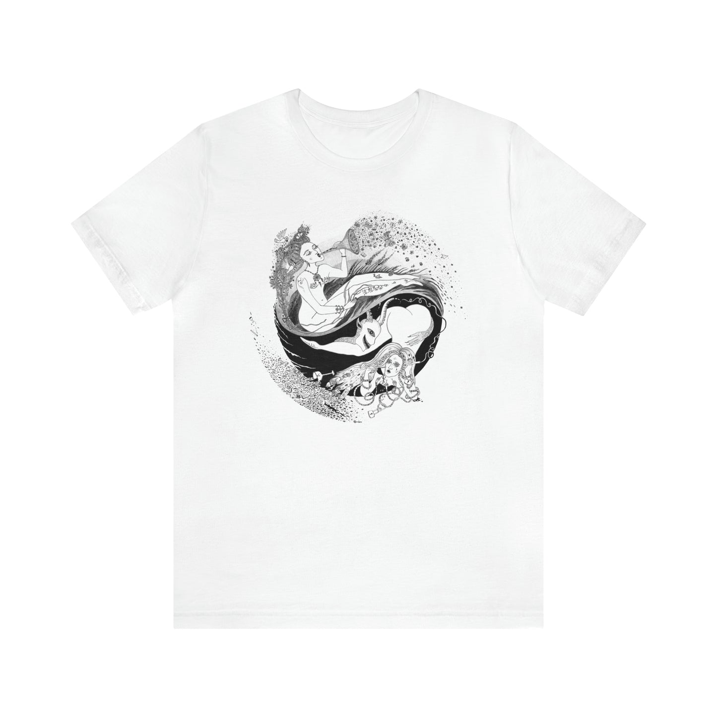 Special Edition "Circle Of Wine" Man White & Black Tee