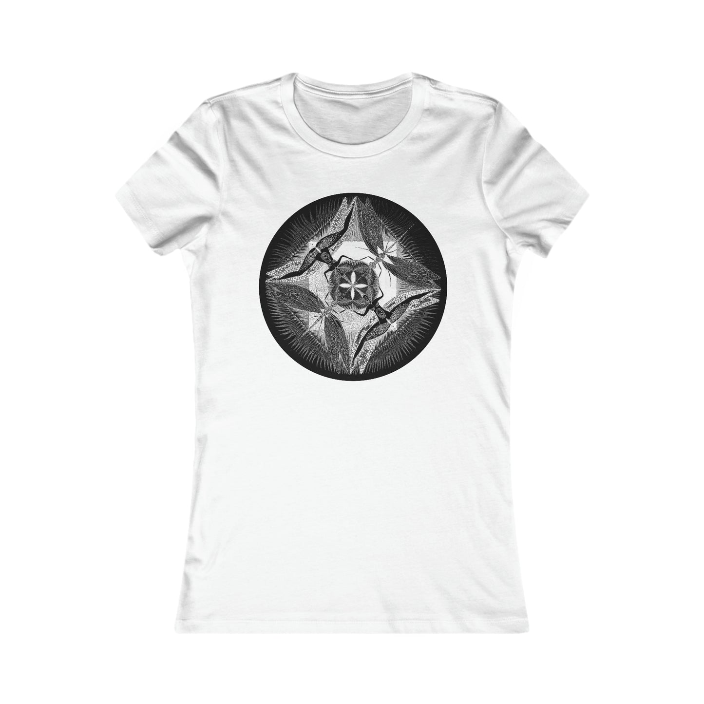 Women's Special Edition "DragonFly" Slim Fit Black&White Colors Tee