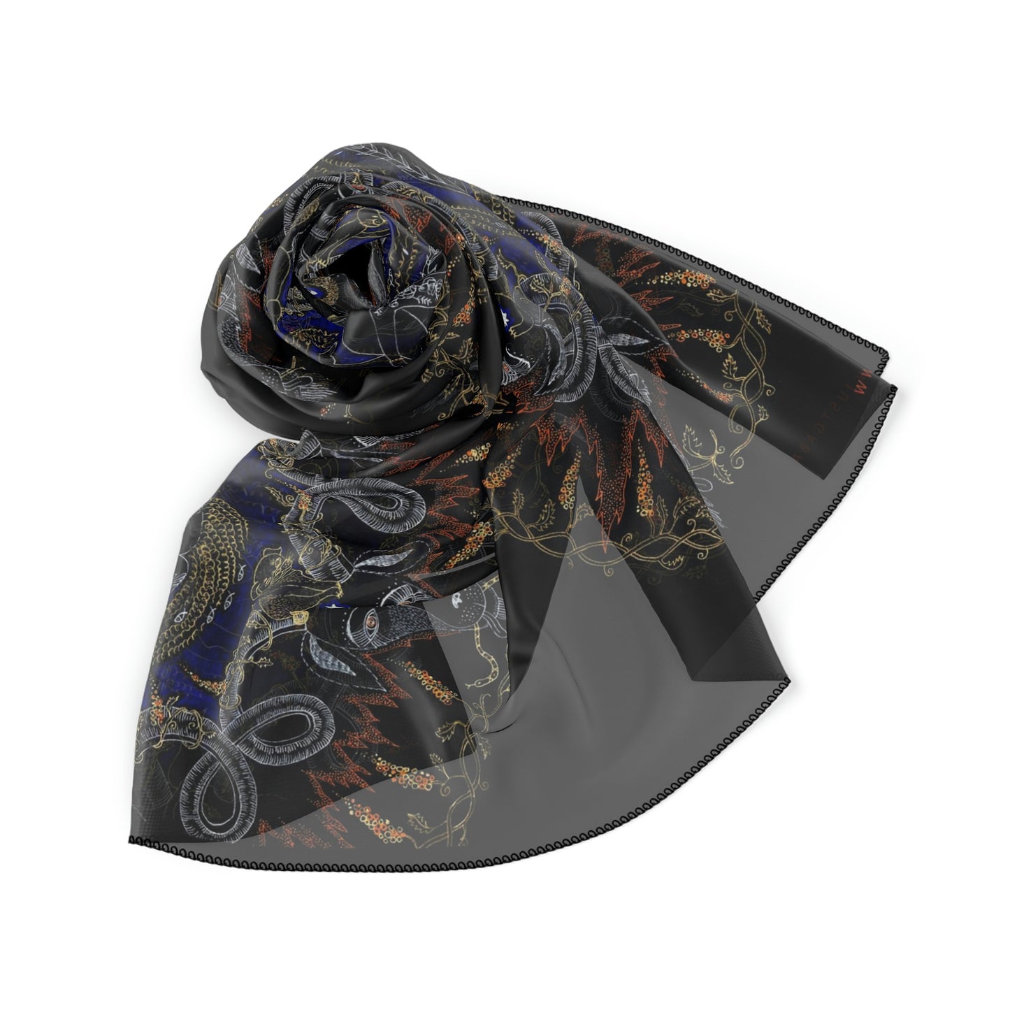 Chinese Years Zodiac Sign Poly Scarf (Goat)