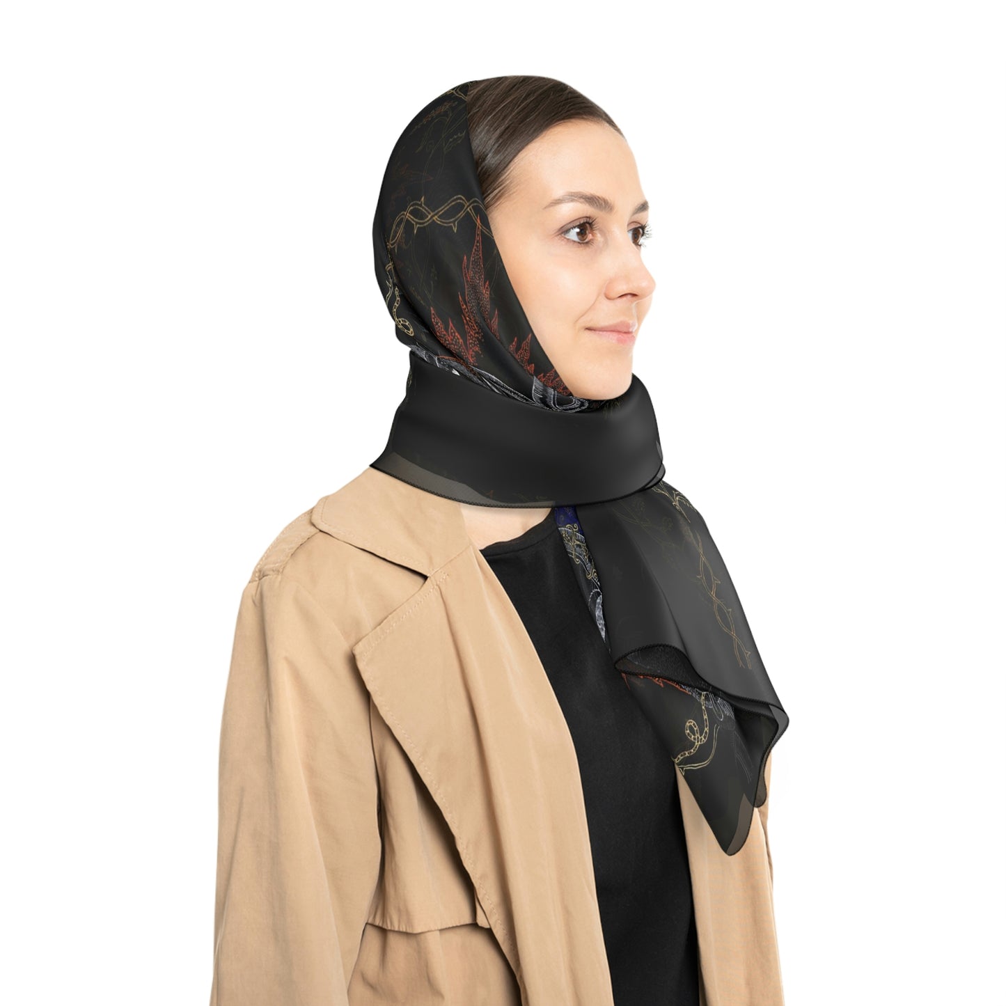 Chinese Years Zodiac Sign Poly Scarf (Goat)