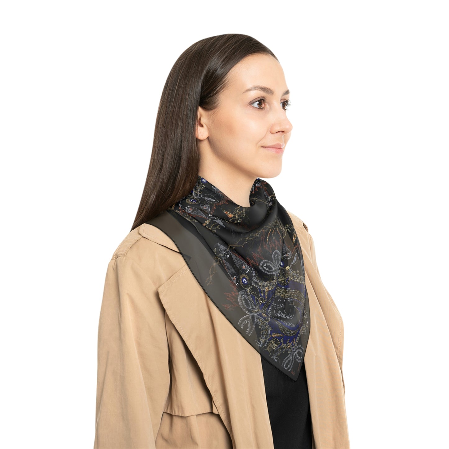 Chinese Years Zodiac Sign Poly Scarf (Goat)