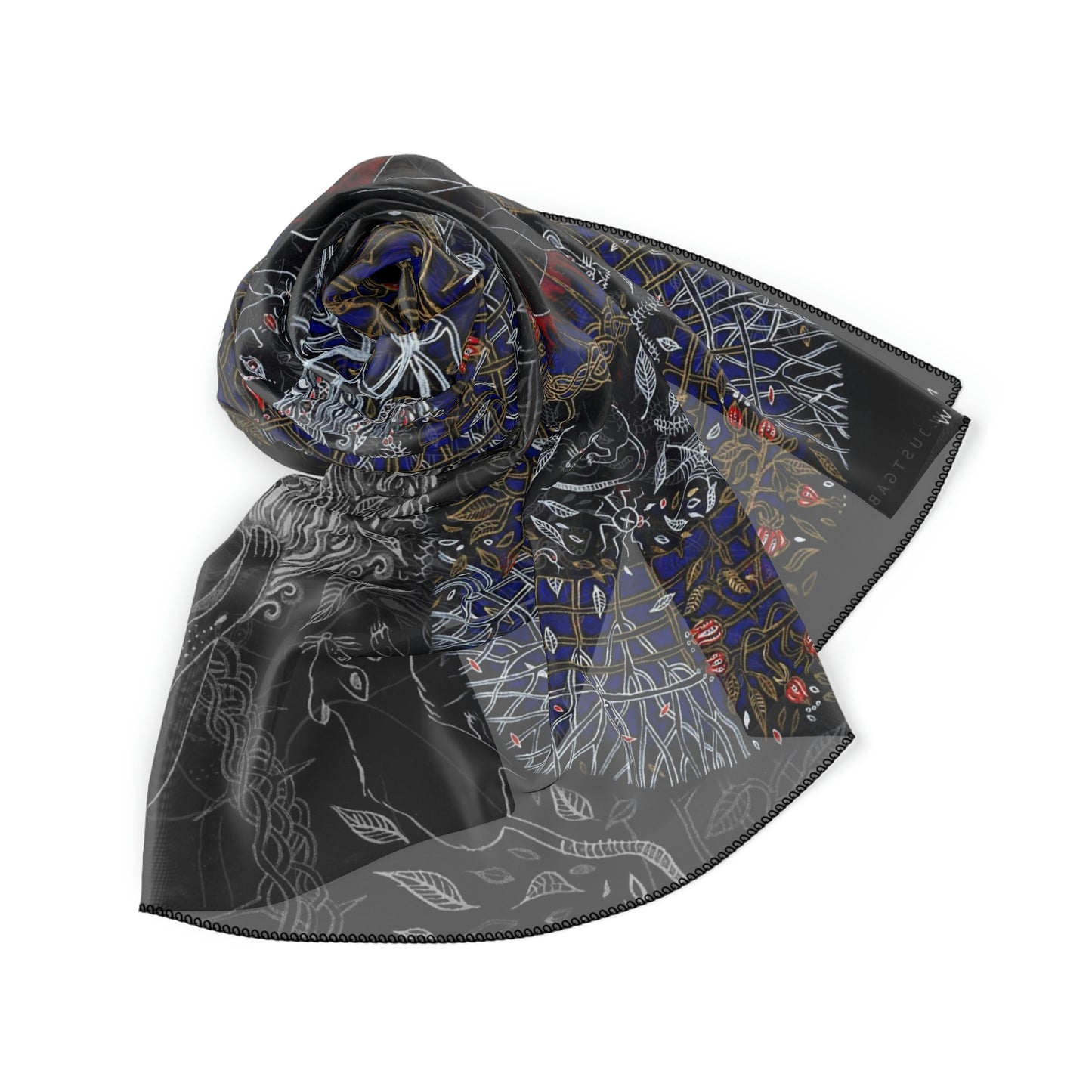 Chinese Years Zodiac Sign Poly Scarf (Rat)