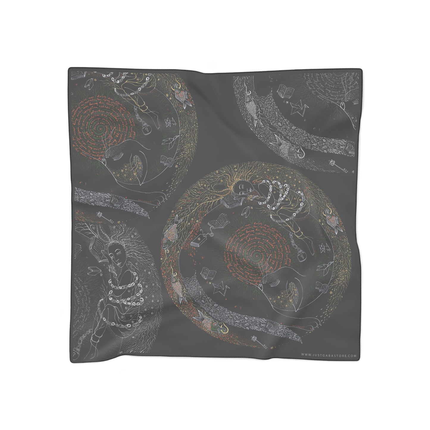 Chinese Years Zodiac Sign Poly Scarf (Cat)