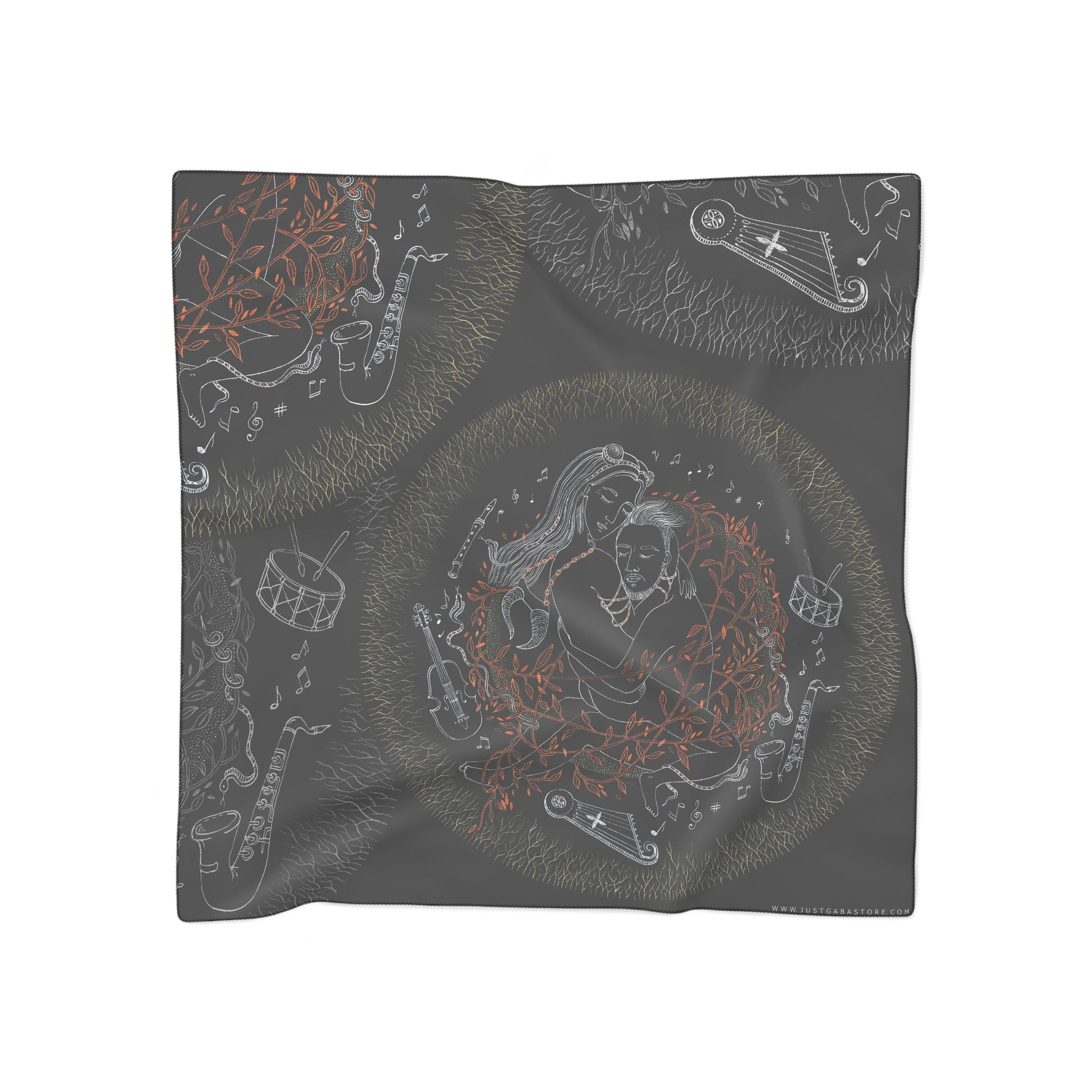 Chinese Years Zodiac Sign Poly Scarf (Ox)