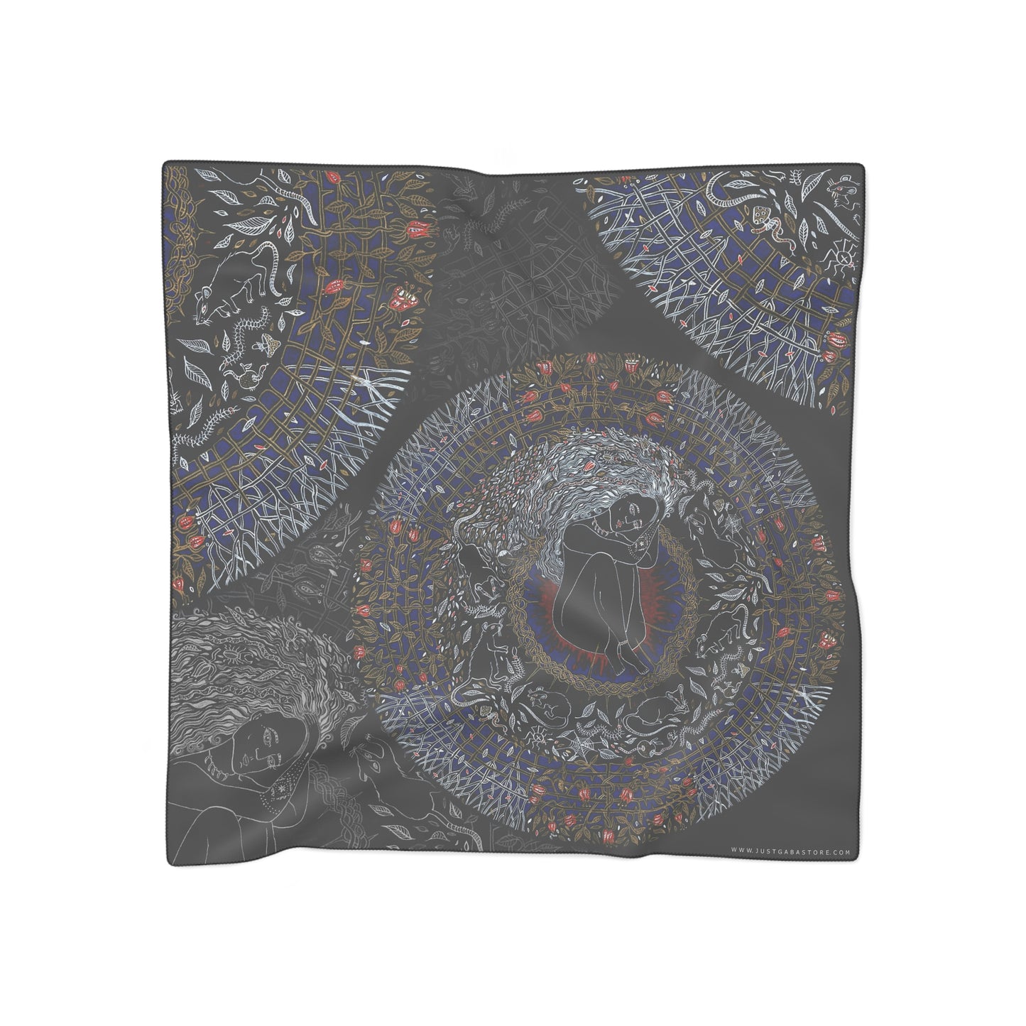 Chinese Years Zodiac Sign Poly Scarf (Rat)