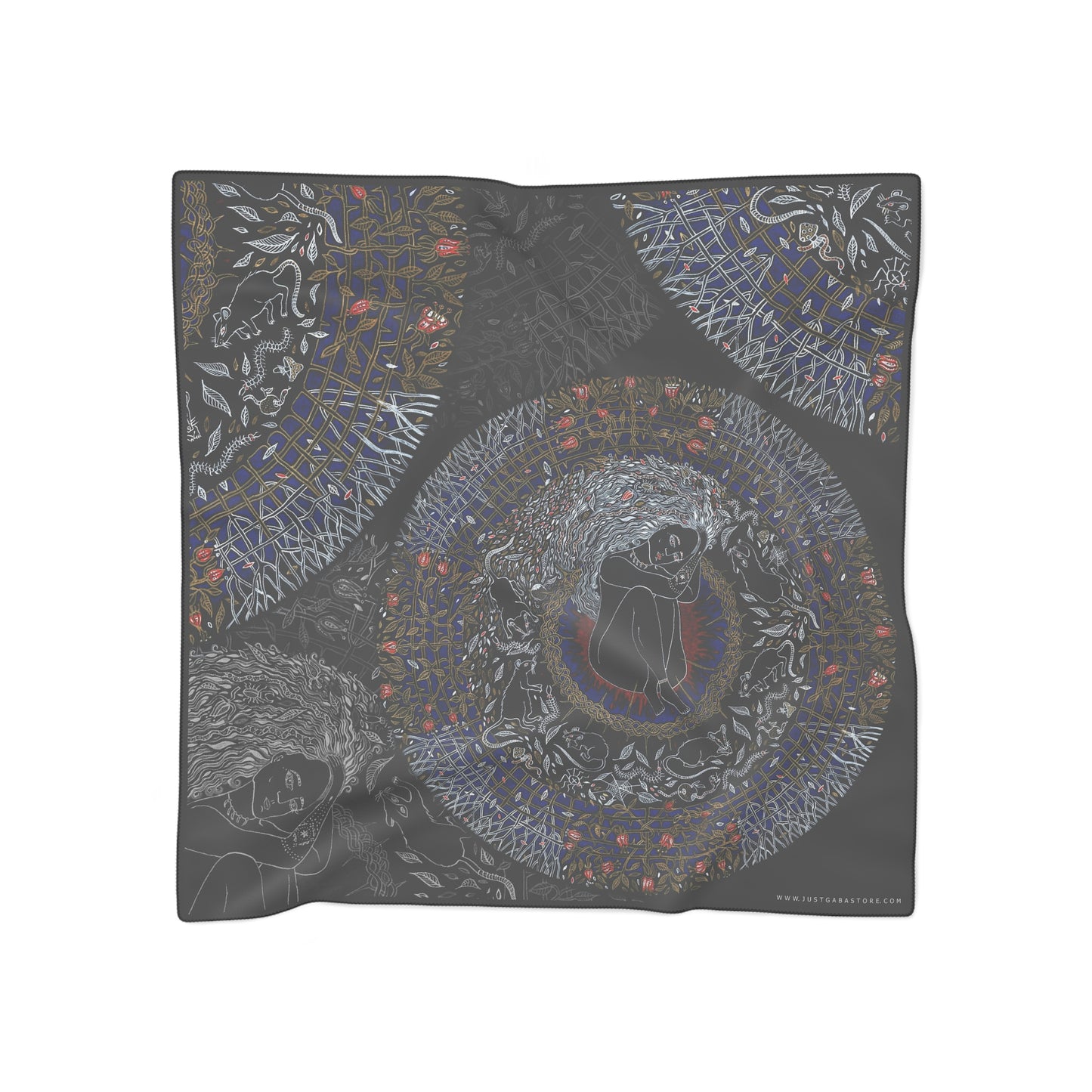 Chinese Years Zodiac Sign Poly Scarf (Rat)