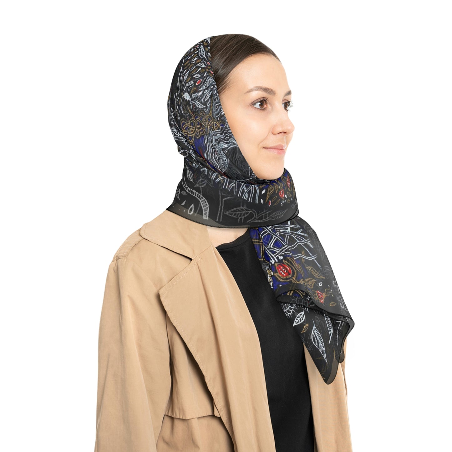 Chinese Years Zodiac Sign Poly Scarf (Rat)