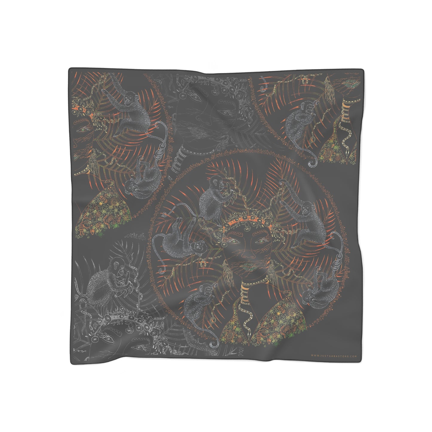 Chinese Years Zodiac Sign Poly Scarf (Monkey)