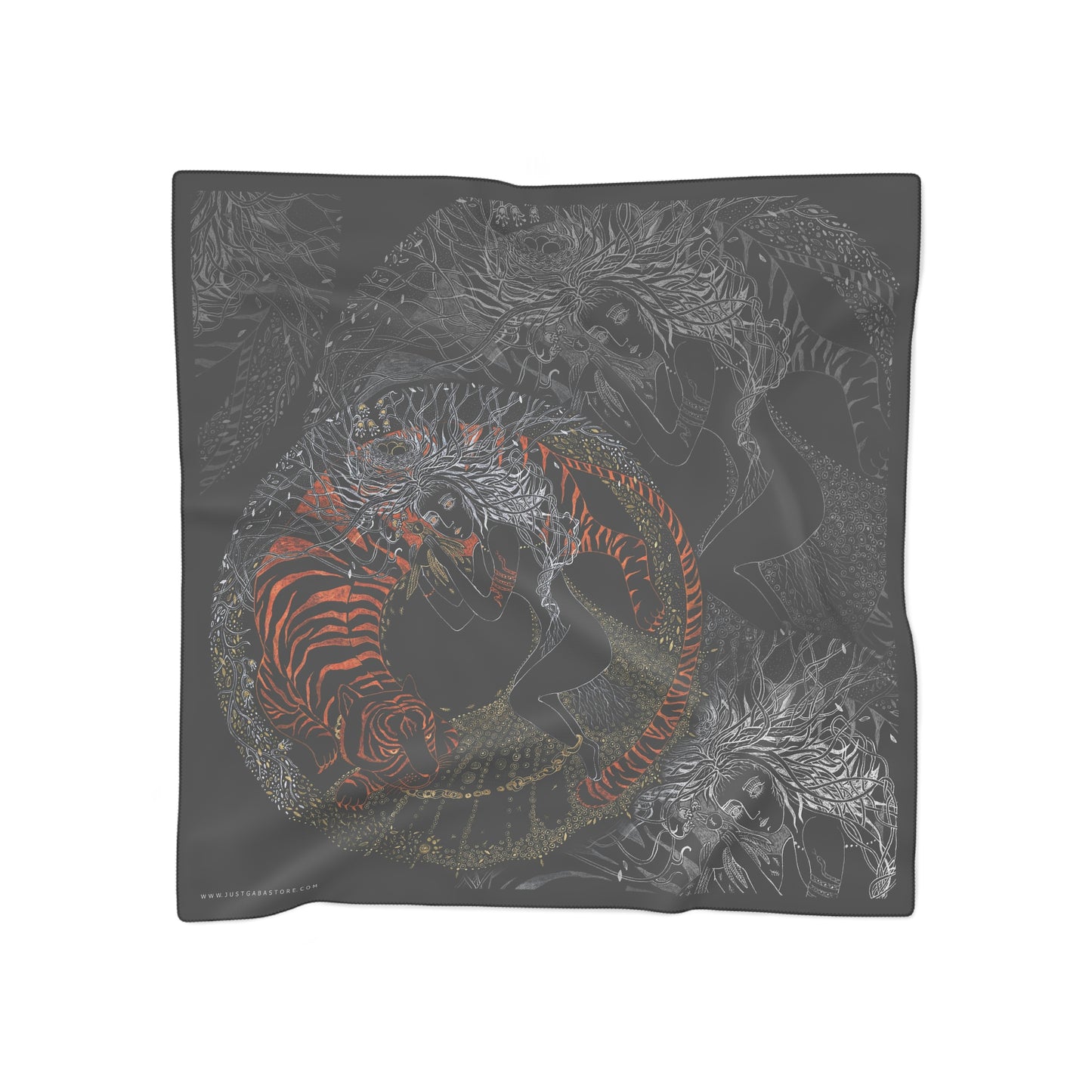 Chinese Years Zodiac Sign Poly Scarf (Tiger)