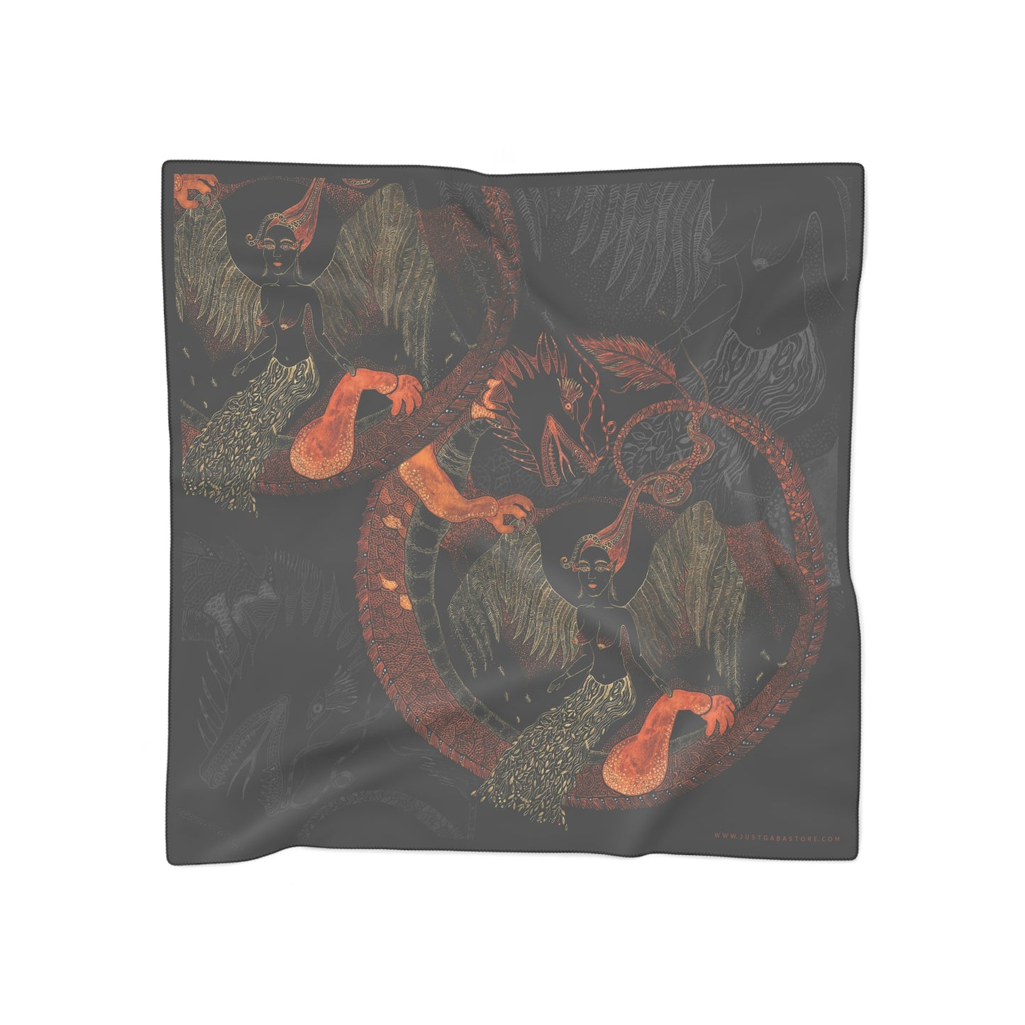 Chinese Years Zodiac Sign Poly Scarf (Dragon)