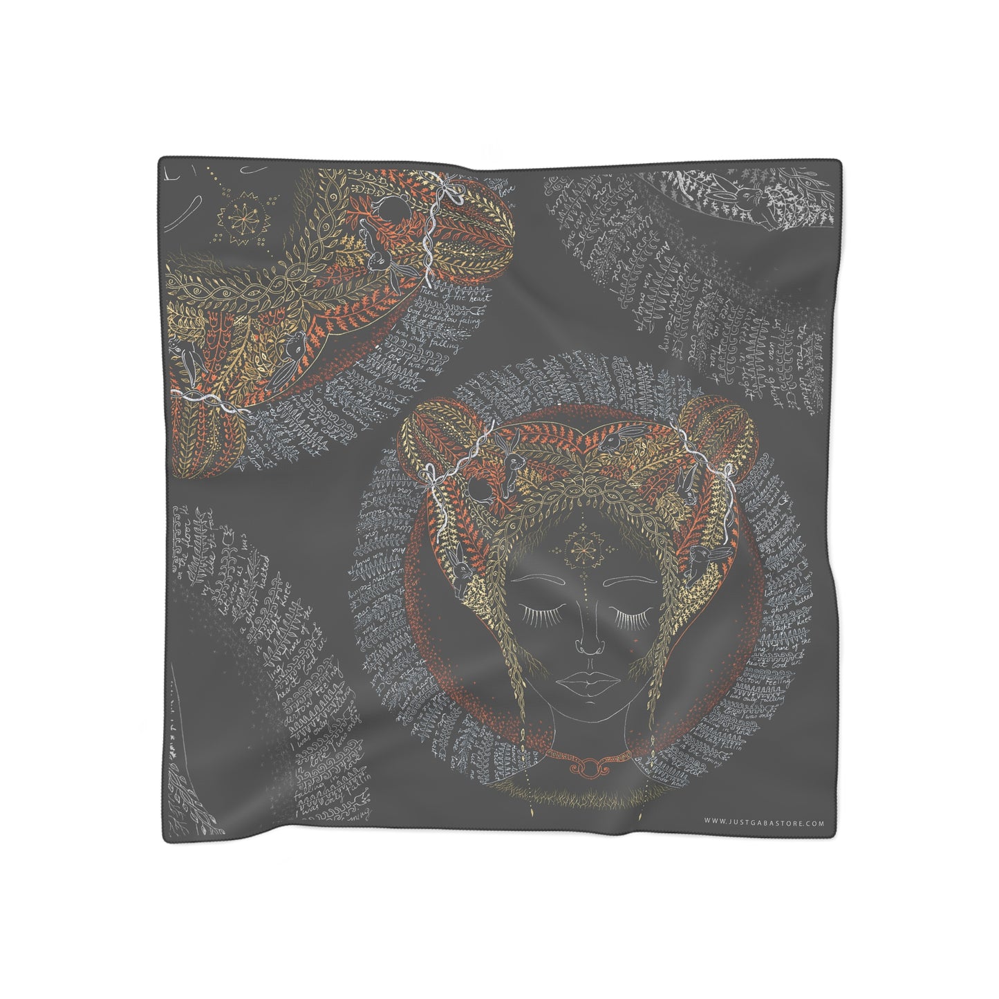 Chinese Years Zodiac Sign Poly Scarf (Rabbit)